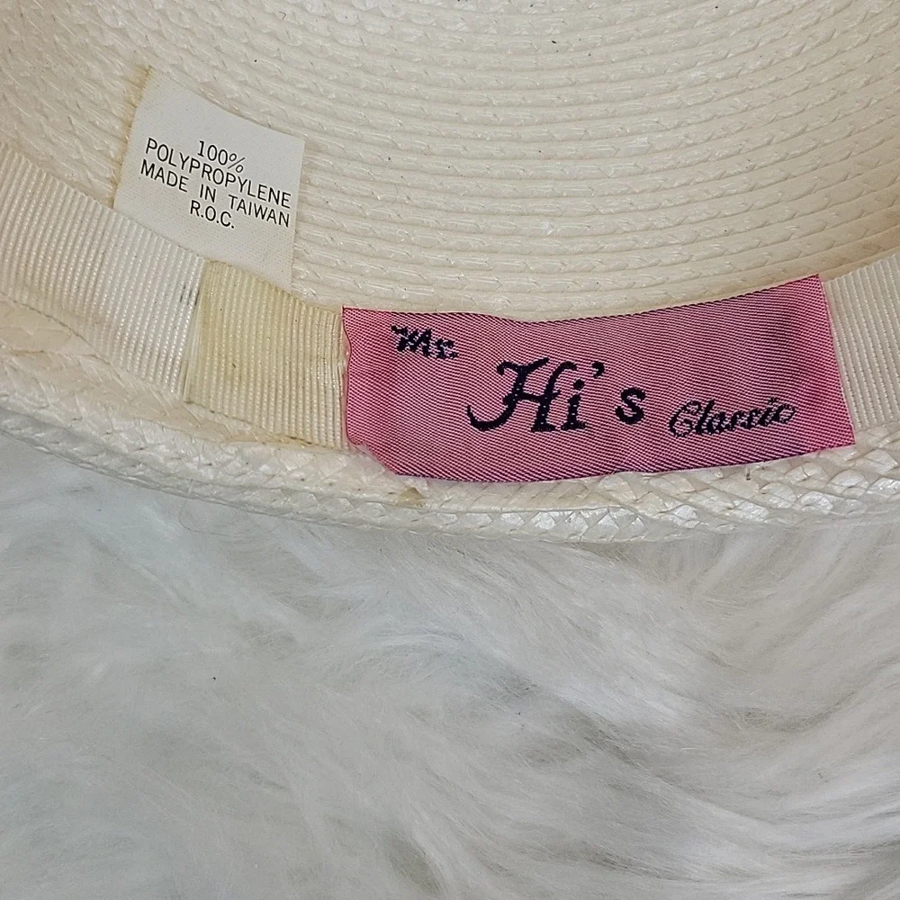MR. HI'S VINTAGE Sequined and Beaded‎ Woven Straw Hat with Mesh Inserts